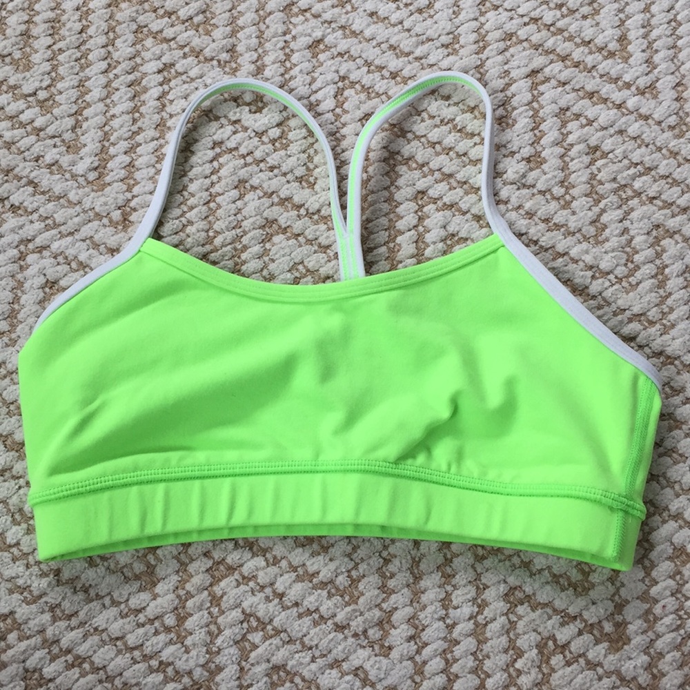 Lululemon neon green flow Y sports bra size 6
